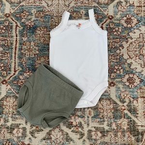 Baby Girls Quincy Mae Bloomers & White Tank Onesie